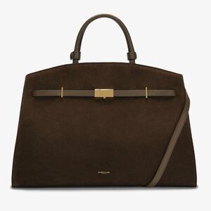DeMellier Hudson Suede Bag, Large, Mocha Brown
